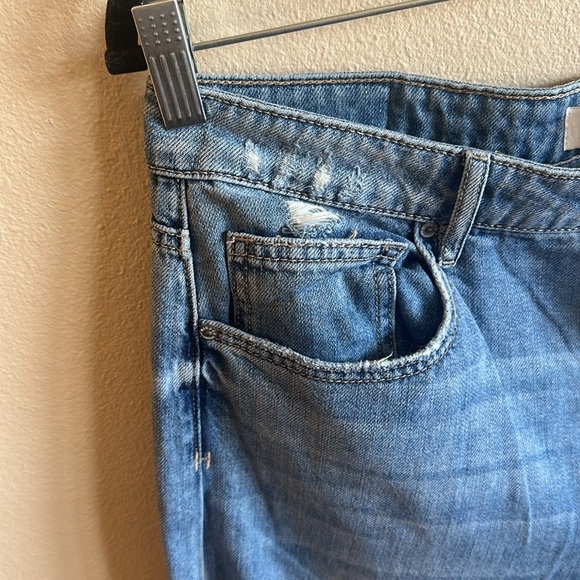 Hidden Khalia Wide Leg Jean Medium Wash Destroyed Knee Womens Size 31 - Picture 8 of 15